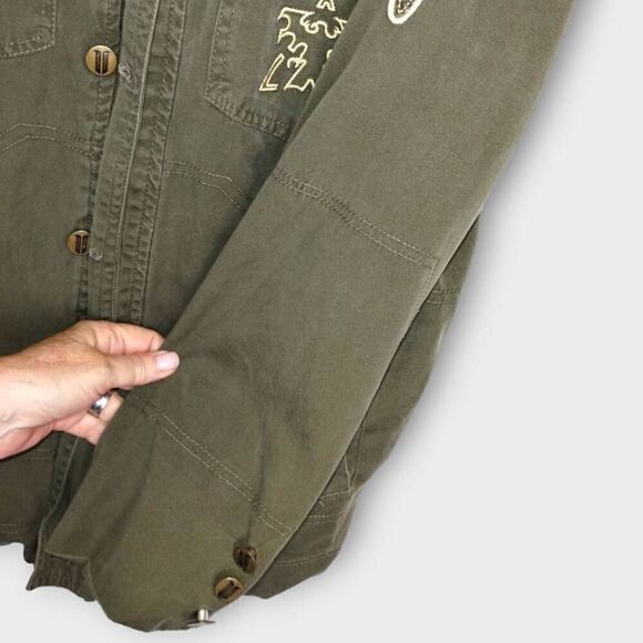 Jinx Blizzard Jacket Sz Small Entertainment Collared Utility Military Green - Picture 3 of 11